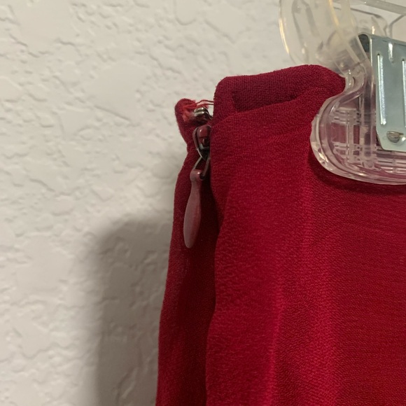 Y2K Free People Red Purple Boho Print Midi Skirt - Picture 6 of 8